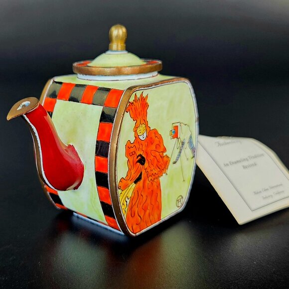 Vintage - Kelvin Chen - Miniature Enameled on Copper Tea Kettle - No.1284 - Picture 1 of 10